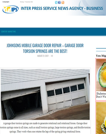 we are at ipsnews.net - Johnsons Mobile Garage Door Repair w